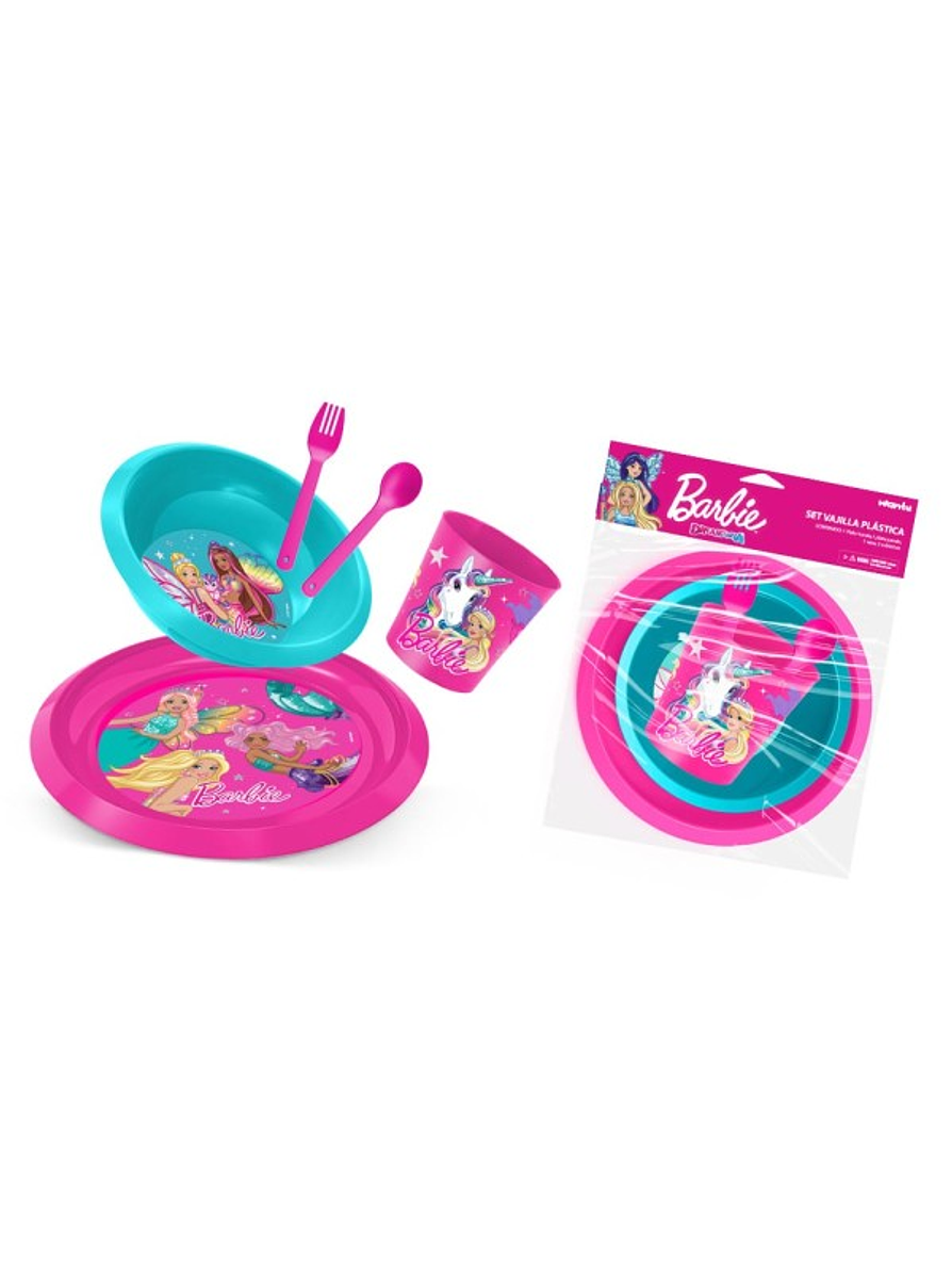 Vajilla Barbie X 3 Piezas  1