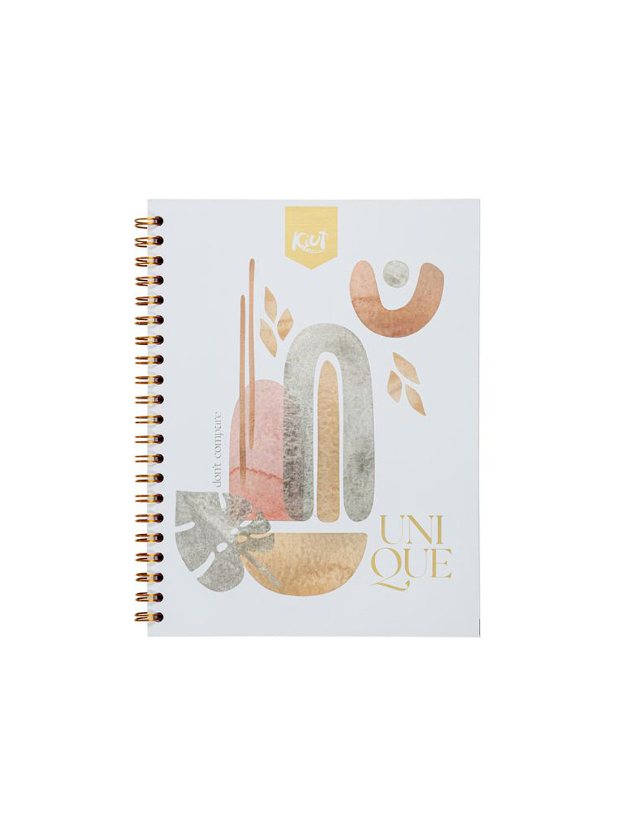 Cuaderno Argollado Pasta Dura Kiut Femenino 80 Hojas Cuadros  1