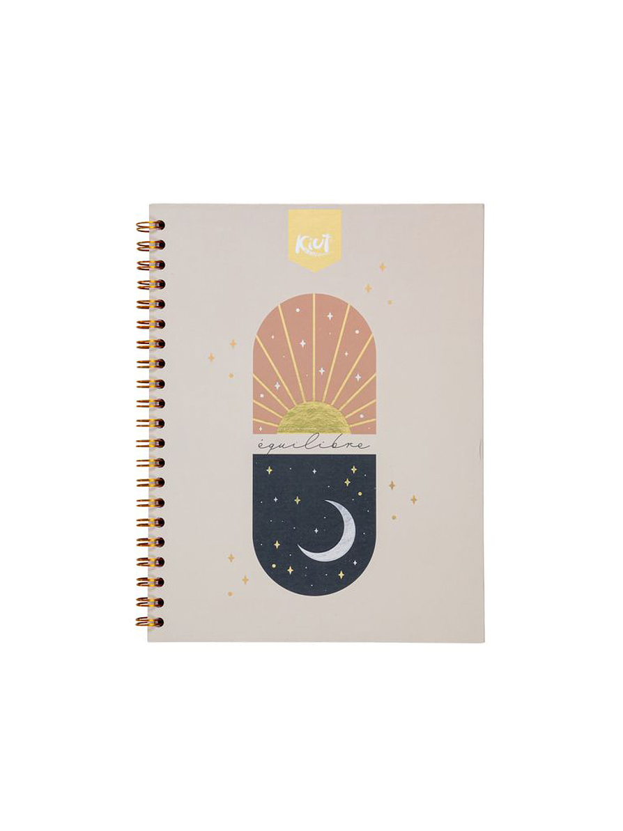 Cuaderno Argollado Pasta Dura Kiut Femenino 80 Hojas Cuadros  3