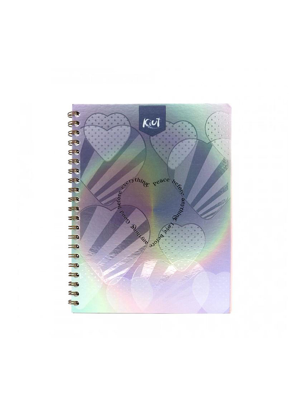 Cuaderno Argollado Pasta Dura Kiut Femenino 80 Hojas Cuadros  5