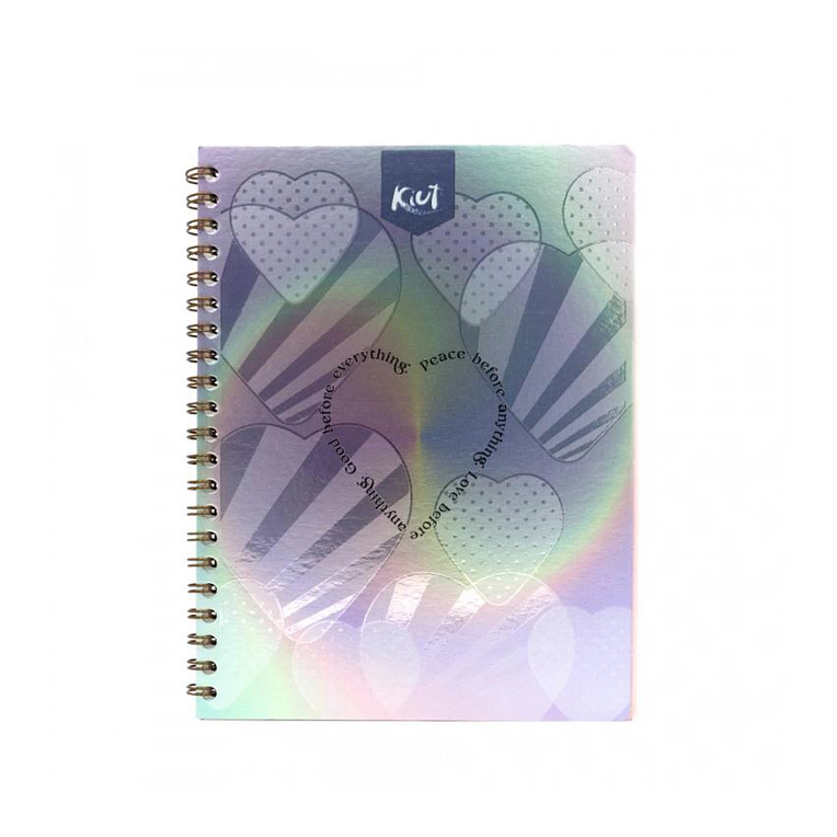 Cuaderno Argollado Pasta Dura Kiut Femenino 80 Hojas Cuadros  5