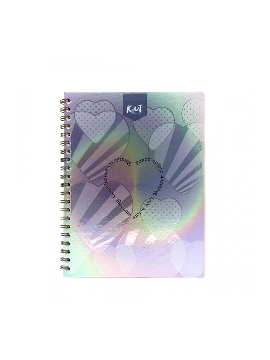 Cuaderno Argollado Pasta Dura Kiut Femenino 80 Hojas Cuadros  5