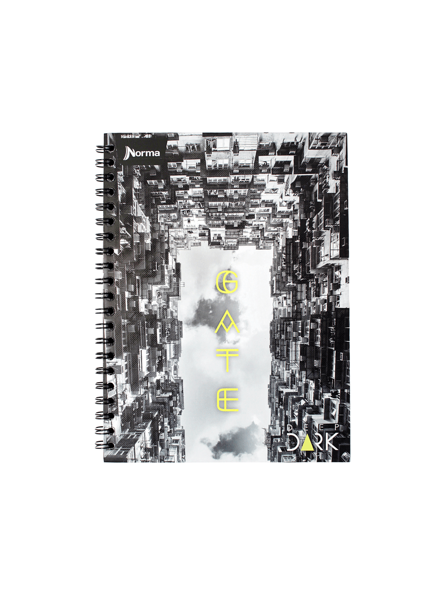 Cuaderno Catedrático Pasta Dura Deep Dark 80 Hojas Cuadros 5