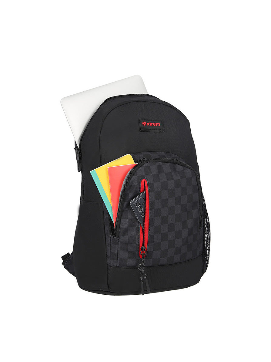 Morral Urbano Para Hombre Austin Negro A Cuadros  5