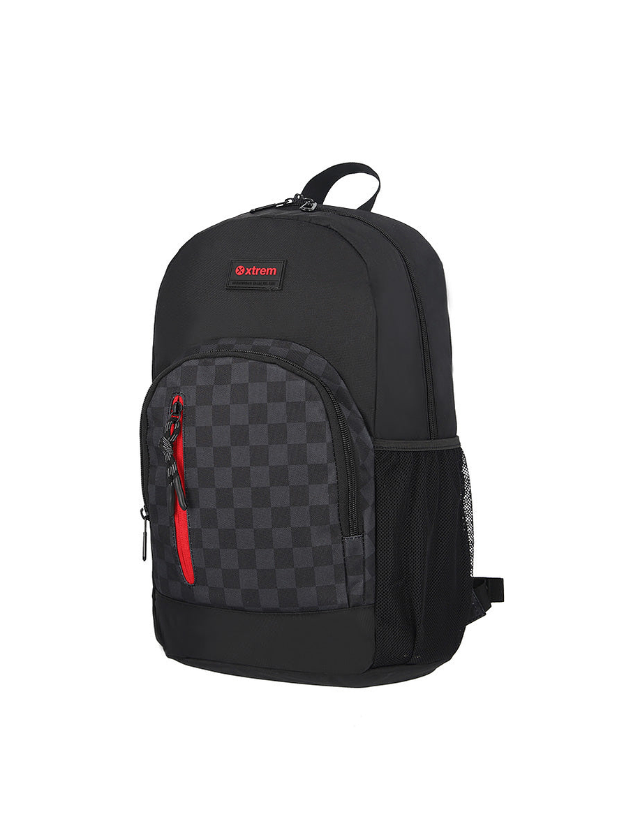 Morral Urbano Para Hombre Austin Negro A Cuadros  2
