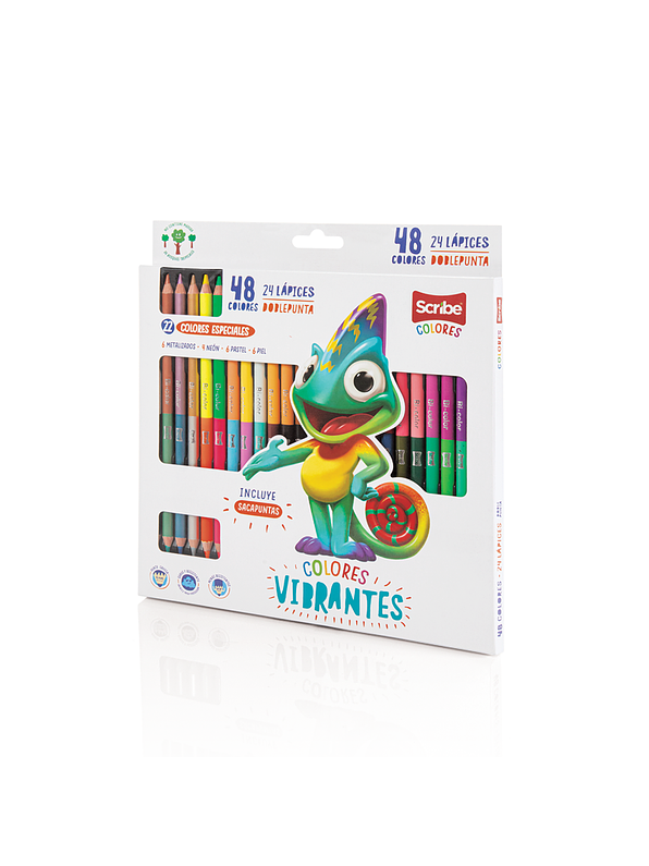 Colores Scribe Doble Punta  X 24 Unidades 1