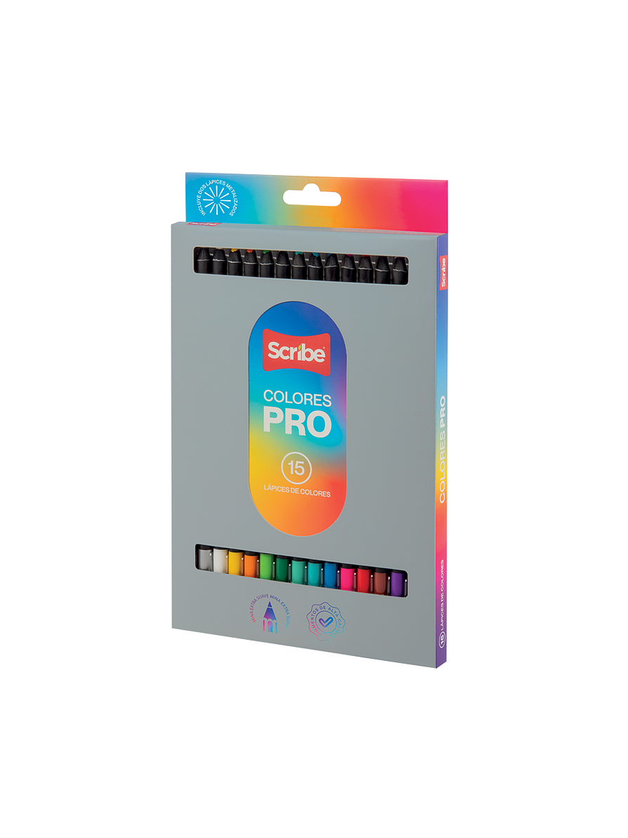 Colores Scribe Pro Unipunta Redondo  X 15 Unidades 1