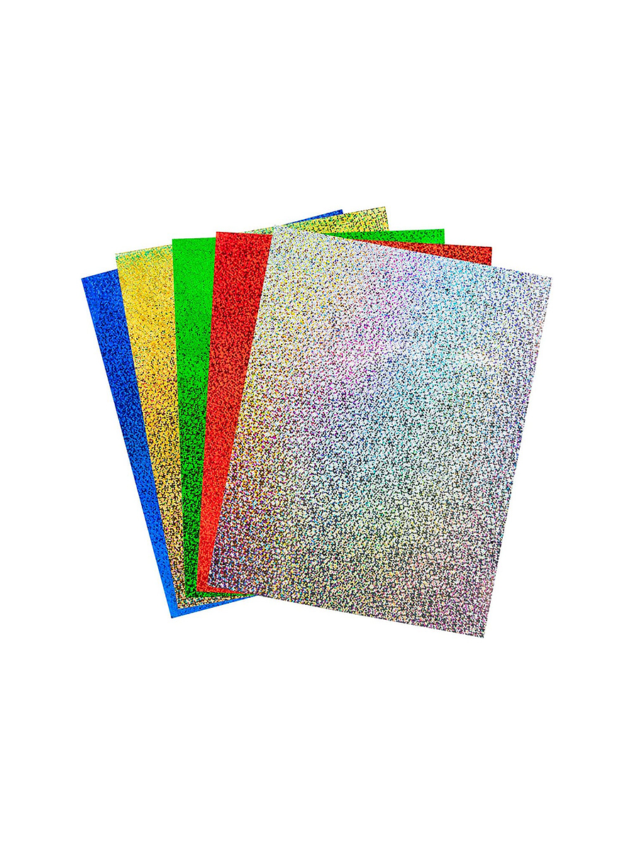 Papel Holográfico Espirales Surtido Carta X 5 Hojas  1
