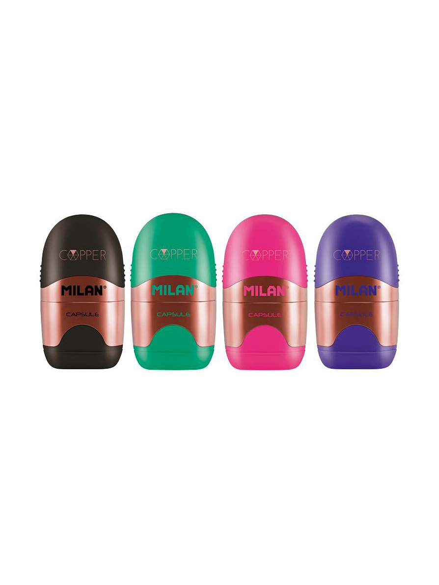 Borrador + Sacapuntas Milan Capsule Copper  1