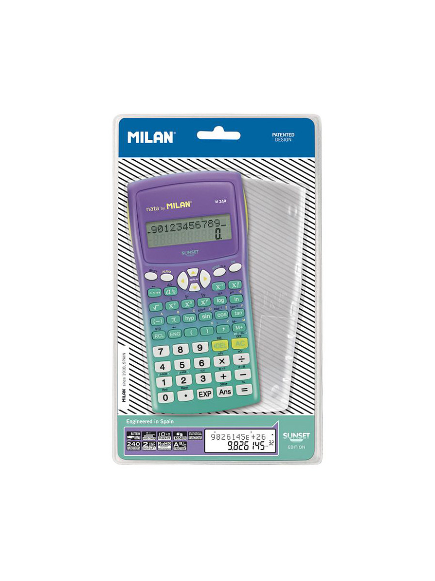 Calculadora Científica 240 Funciones Sunset Lila Verde  1