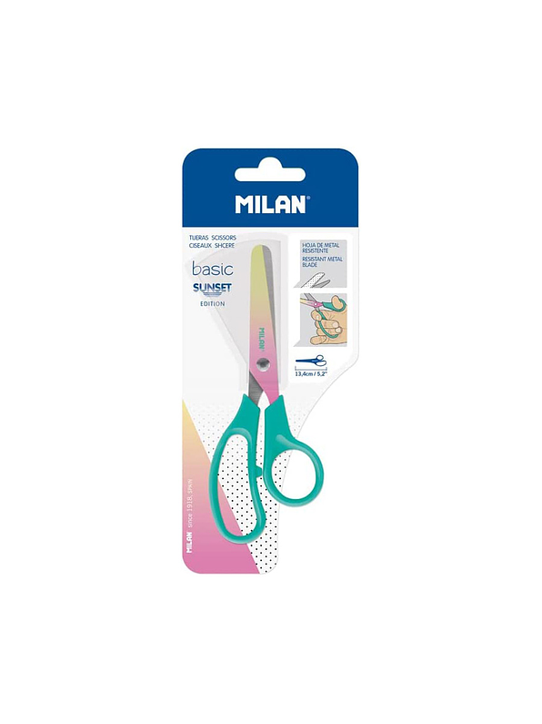 Tijera Punta Roma Basic Edición Sunset Turquesa 1