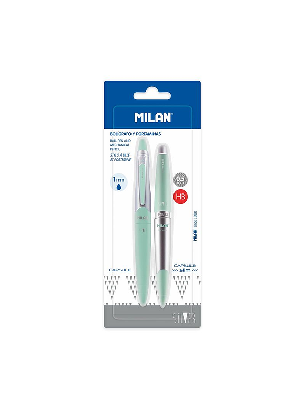 Lapicero + Portaminas Capsule Silver Verde 1