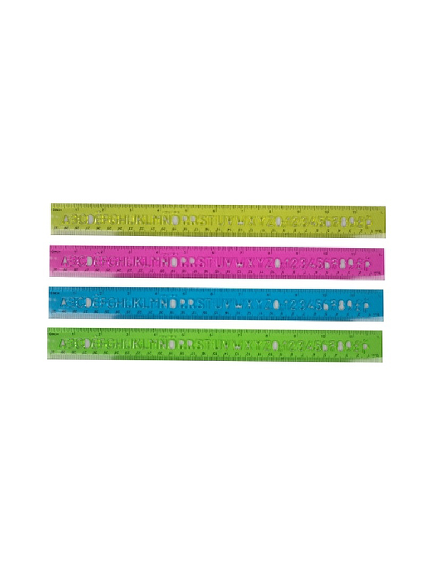 Regla 30 Cms Abecedario Translucida  1