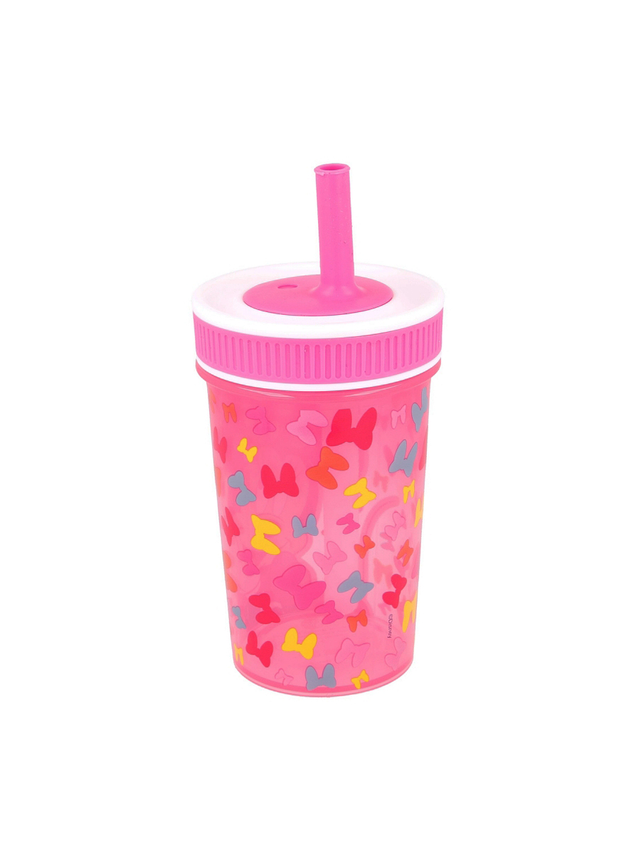 Vaso Anti Goteo Silicona Con Pitillo Minnie  2