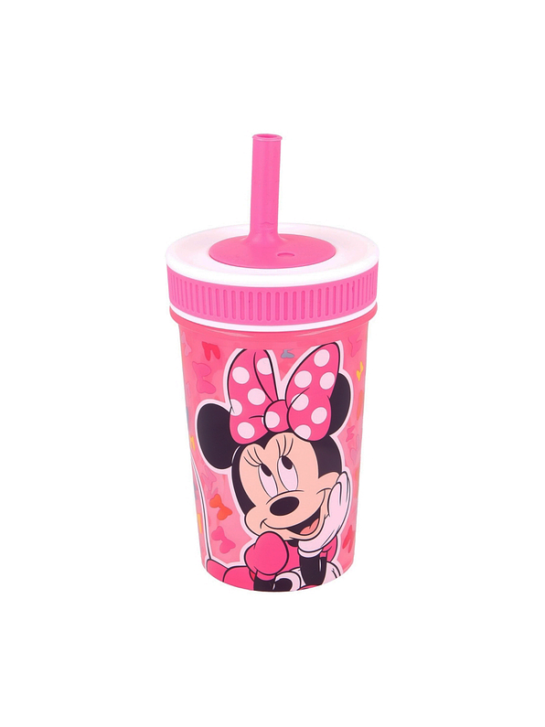 Vaso Anti Goteo Silicona Con Pitillo Minnie  1