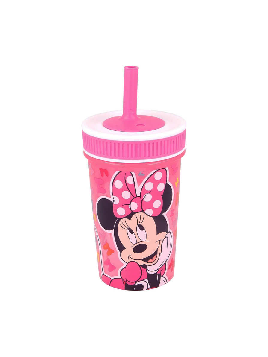 Vaso Anti Goteo Silicona Con Pitillo Minnie  1