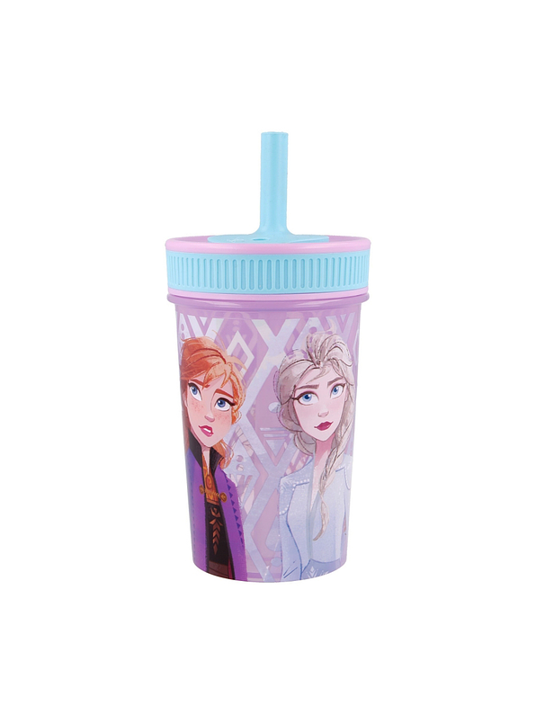 Vaso Anti Goteo Silicona Con Pitillo Frozen 465 Ml 1