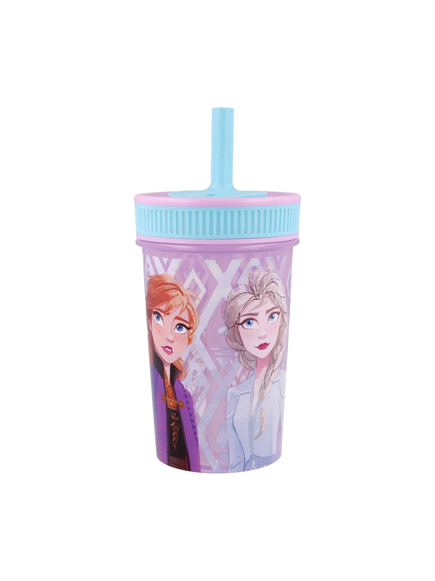Vaso Anti Goteo Silicona Con Pitillo Frozen 465 Ml 1