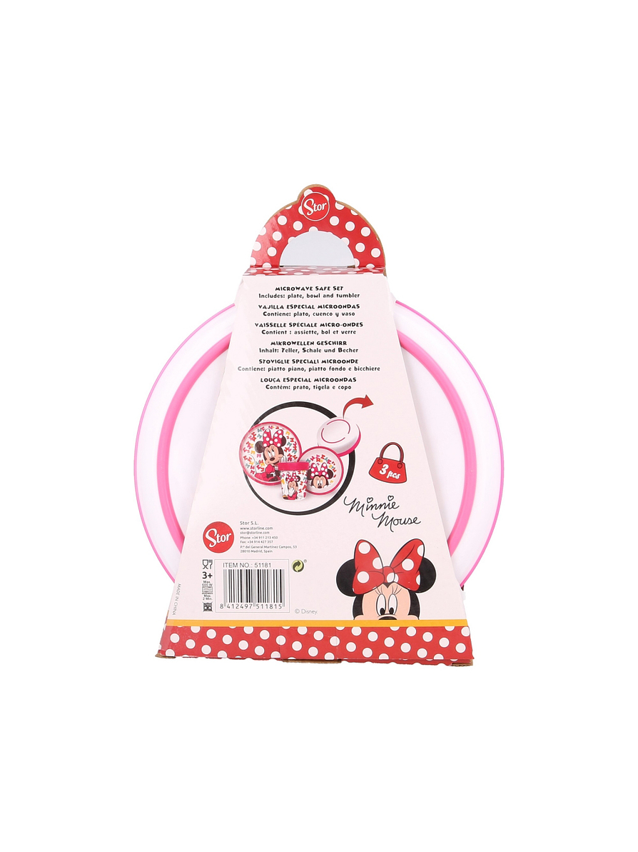 Set Vajilla Bicolor Premium Minnie Edgy Bows 3 Piezas 4