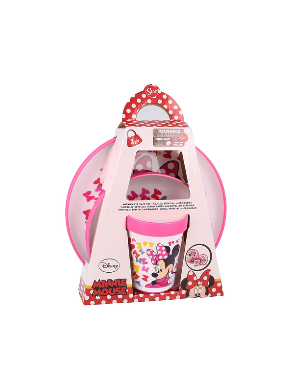 Set Vajilla Bicolor Premium Minnie Edgy Bows 3 Piezas 1