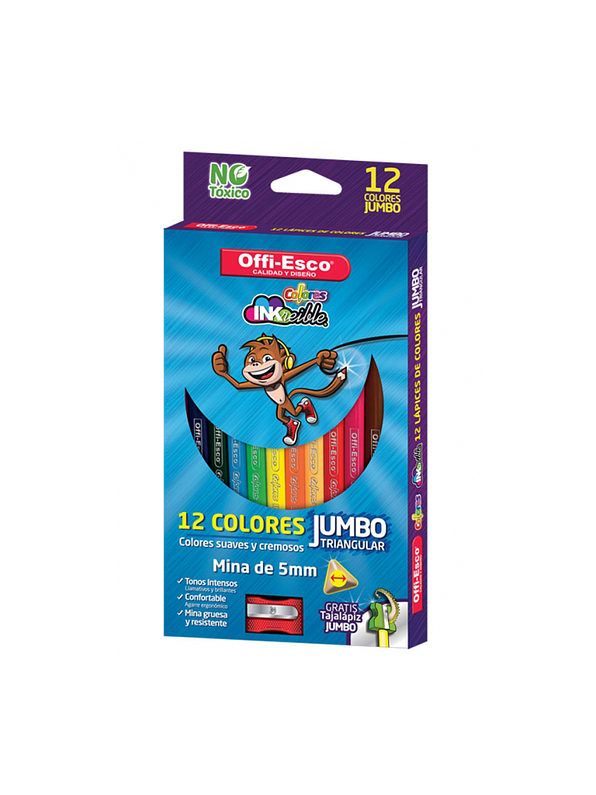 Colores Offi-Esco Jumbo Triangular X 12 Unidades  1