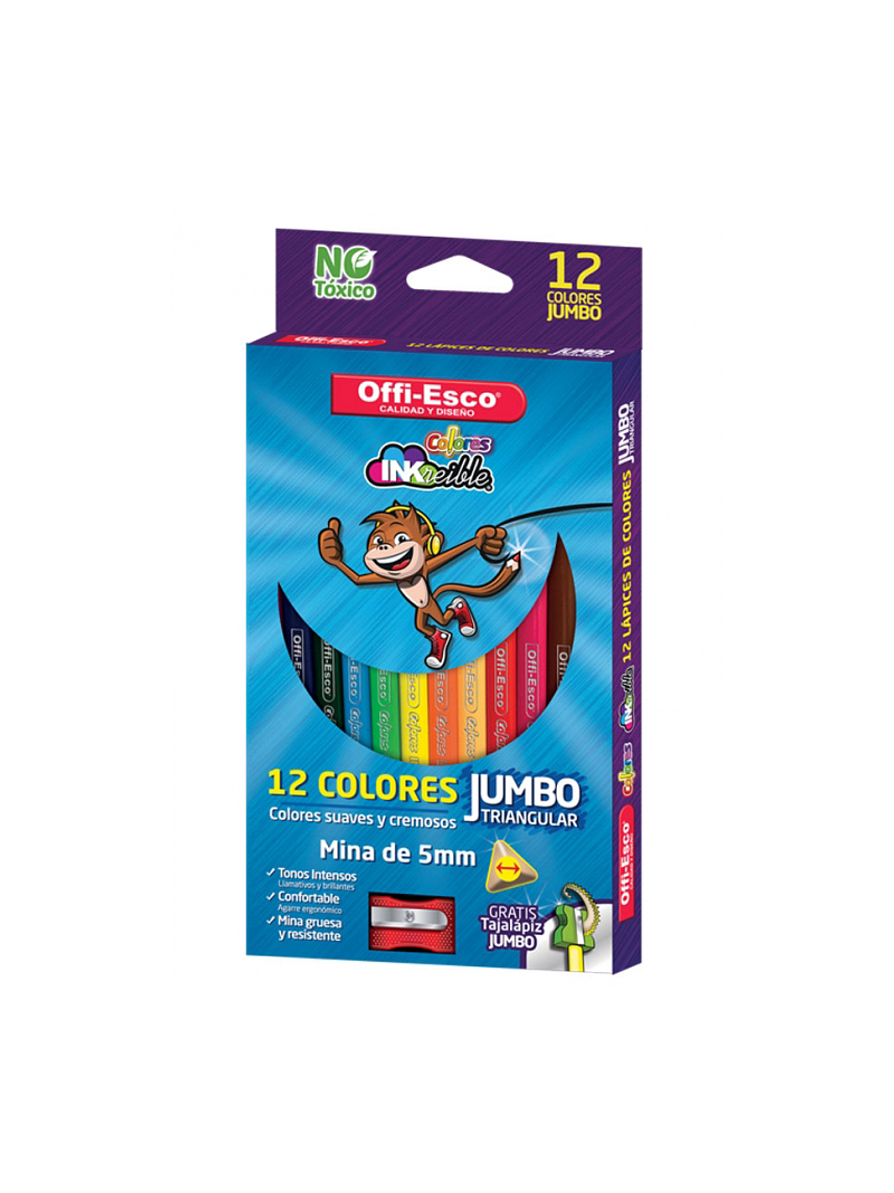 Colores Offi-Esco Jumbo Triangular X 12 Unidades  1