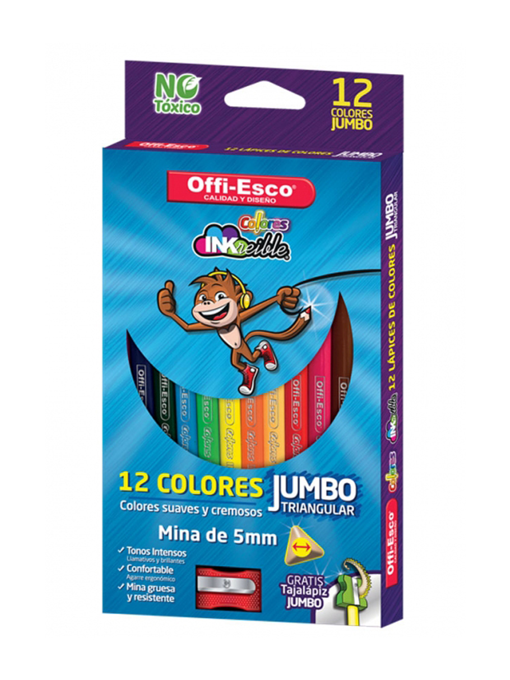 Colores Offi-Esco Jumbo Triangular X 12 Unidades 