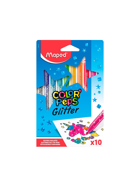 Plumones Maped Glitter Color'Peps X 10 Unidades 1