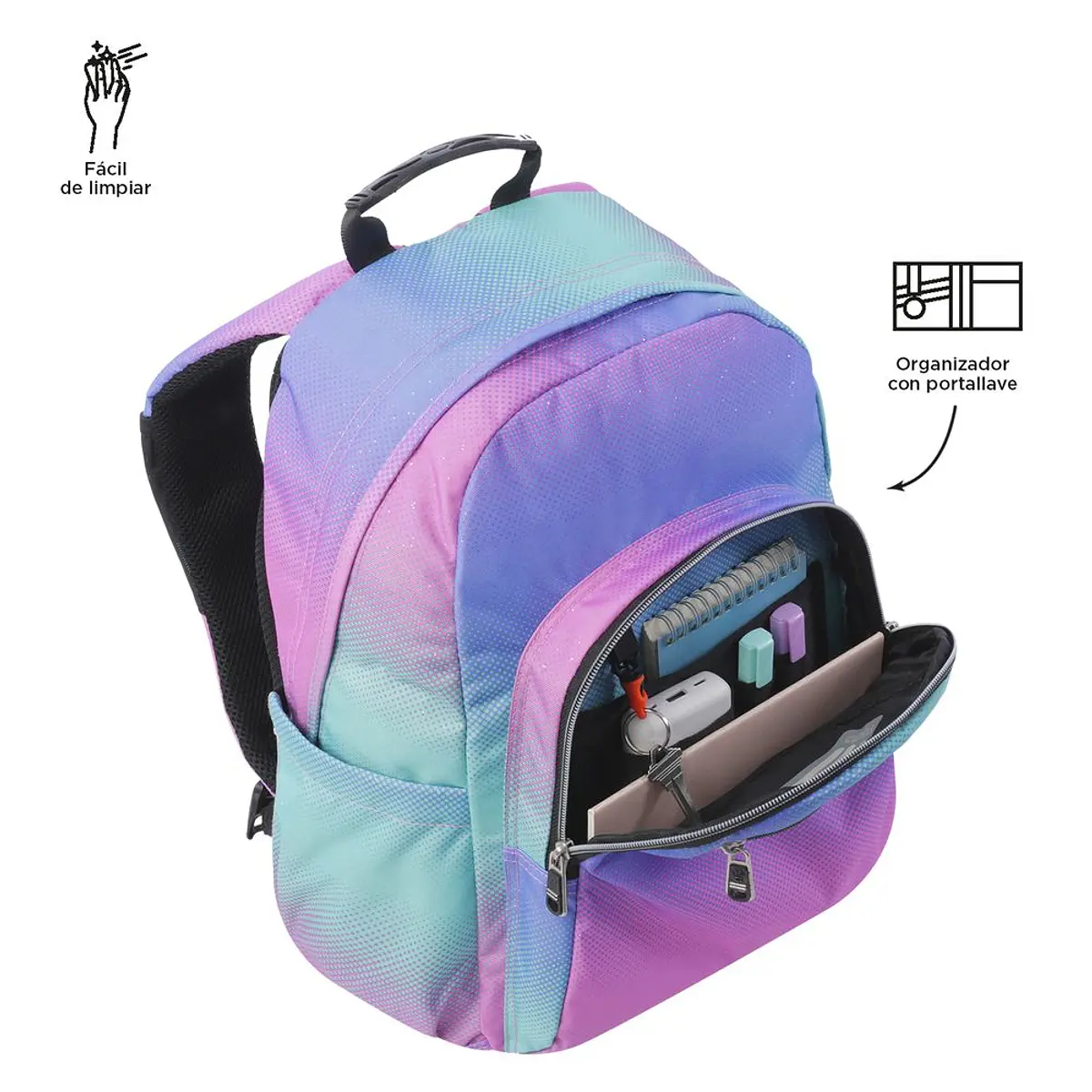 TOTTO Zaino scolastico adattabile all'auto per auto Butterfly 5Q6- acquerelli