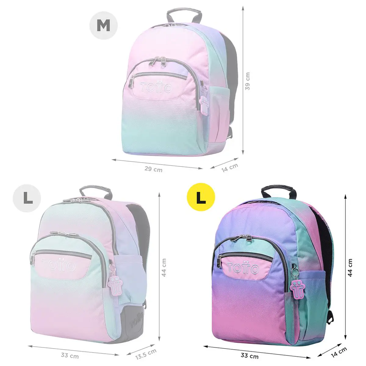 TOTTO Zaino Scuola Acquarelli Glitter Con Star Butterfly – Convertibile In Trolley, Con Tasca Per PC 14"