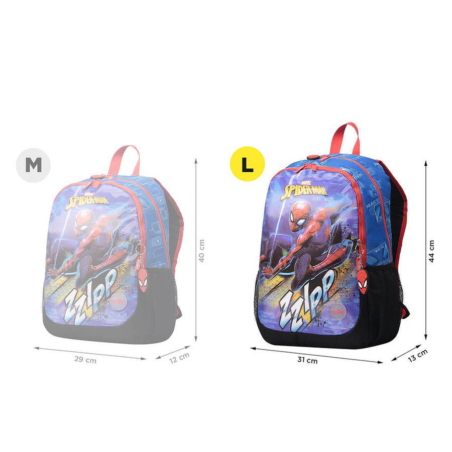 Morral Spiderman Zzip L Totto Kids 6