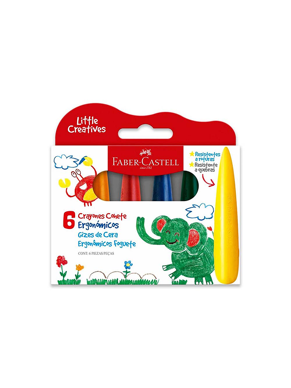 Creyón Faber-Castell Ergonómico Cohete X 6 Unidades 1