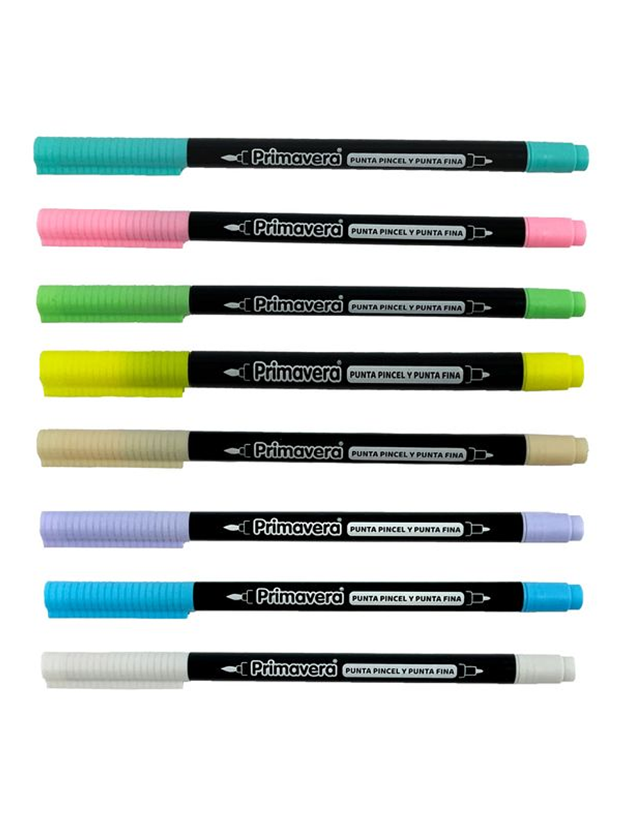Plumón Primavera Doble Punta X 8 Unidades 2