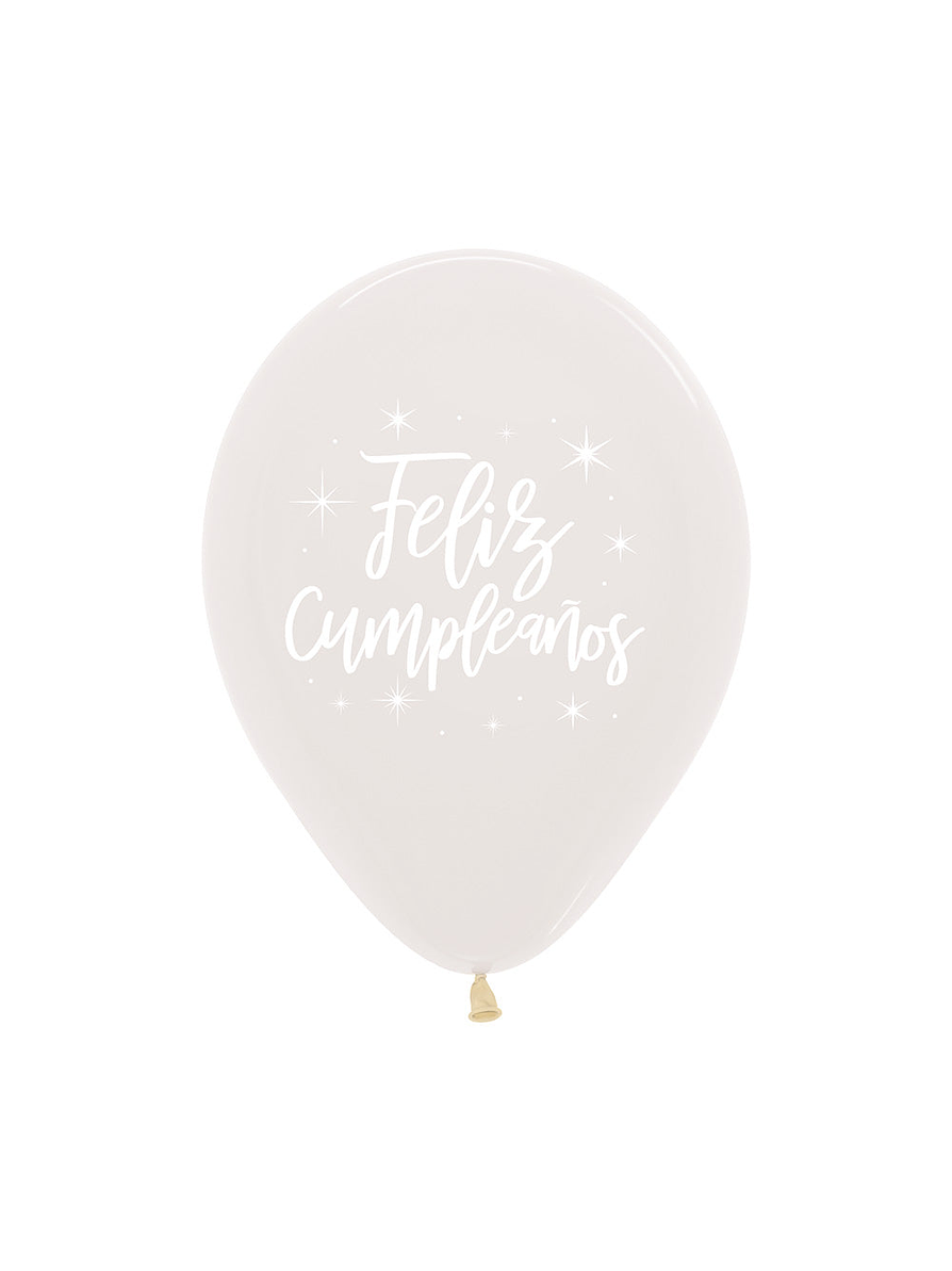 Globo R-12 Fashion Cristal Infinity Feliz Cumpleaños Radiante X 12 Unidades 1