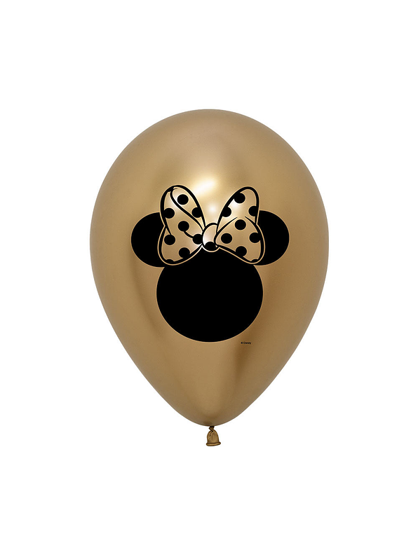 Globo R-12 Impreso Minnie Reflex Dorado X 12 Unidades 1