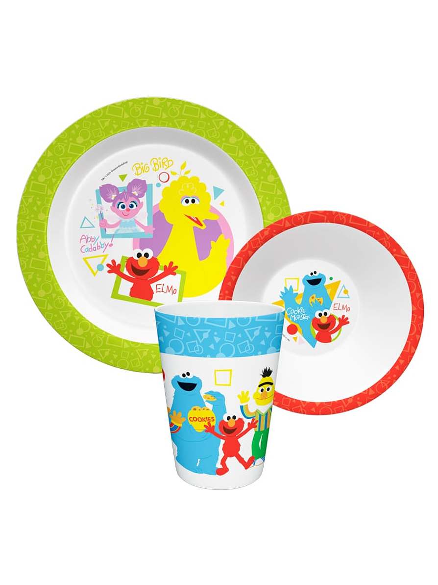Set Vajilla Melamina X 3 Piezas Plaza Sésamo  2