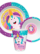 Set Vajilla Melamina X 3 Piezas Unicornio - Miniatura 2