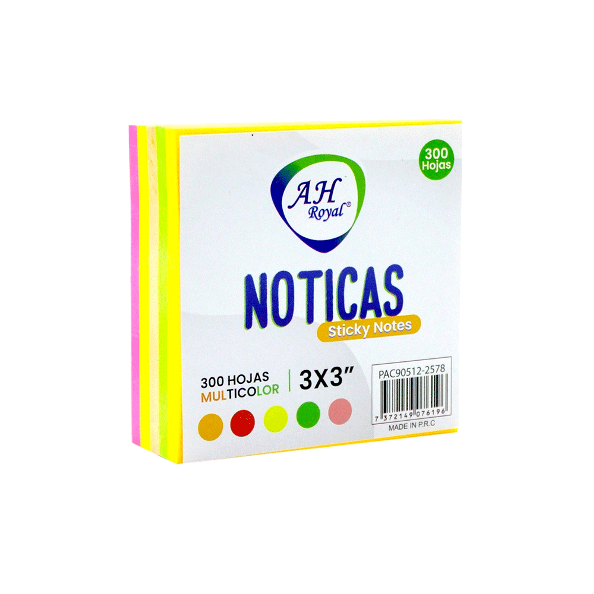 Notas Adhesivas Neón X 300 Hojas AH Royal 