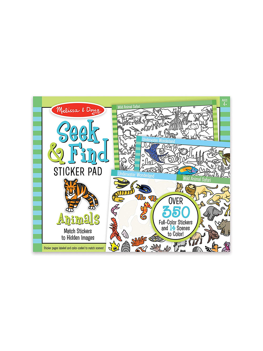 Melissa & Doug Block Busca Y Encuentra Pegatinas - Animales 1