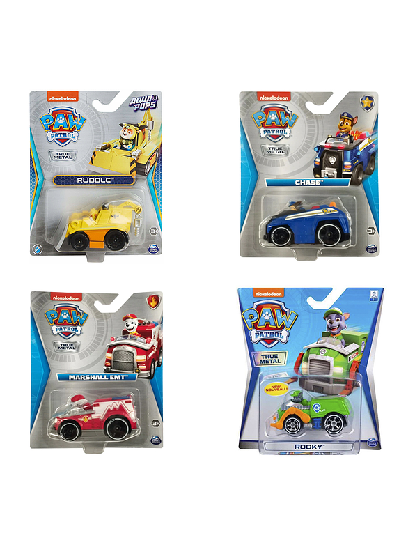 Paw Patrol Vehiculo True Metal Aqua Pups Figuras Surtidas 3