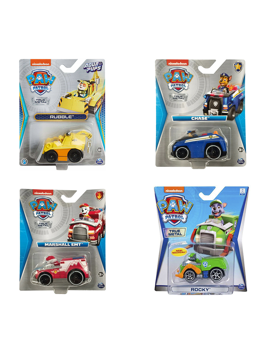 Paw Patrol Vehiculo True Metal Aqua Pups Figuras Surtidas 3