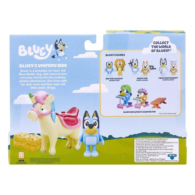 Figura Bluey Y Unipony Ride