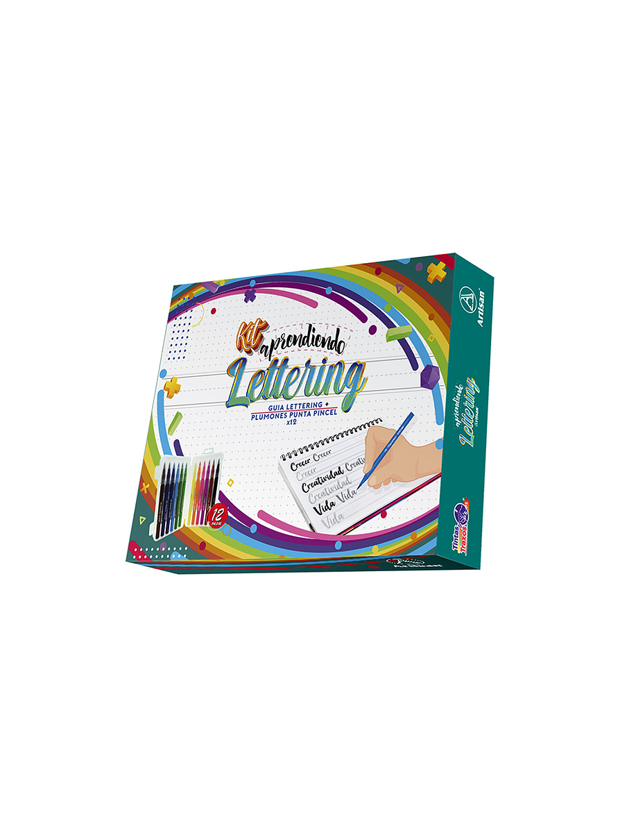 Kit Aprendiendo Lettering X 12 Plumones 1