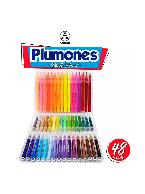 Plumones Punta Pincel Artisan X 48 Unidades  1