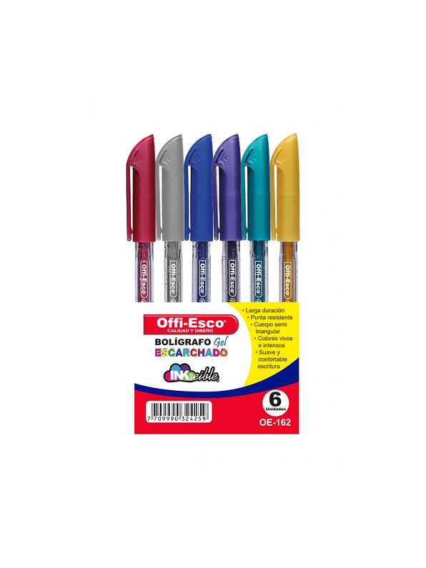 Bolígrafo Gel Escarchado X 6 Unidades 1