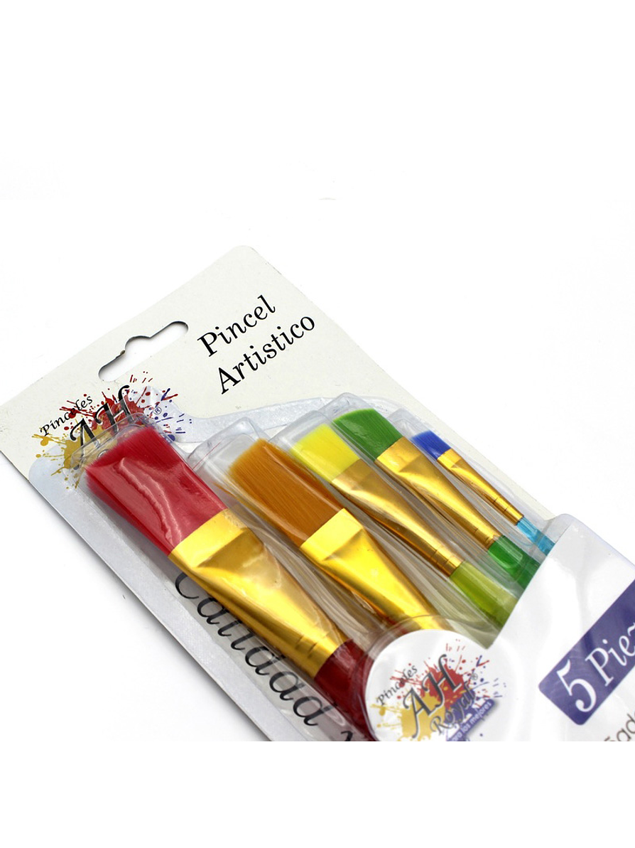 Juego De Pinceles Acrílicos Ah Royal X 5 Unidades 2