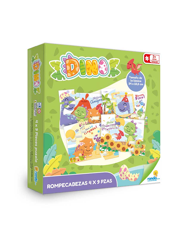 Rompecabezas 4 X 9 Piezas Dino Yumi  1