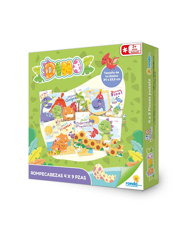 Rompecabezas 4 X 9 Piezas Dino Yumi  3