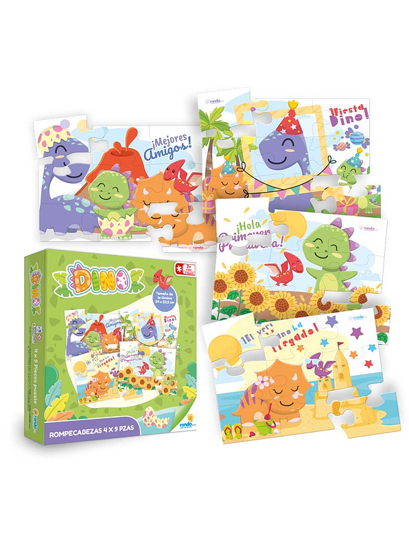 Rompecabezas 4 X 9 Piezas Dino Yumi  2