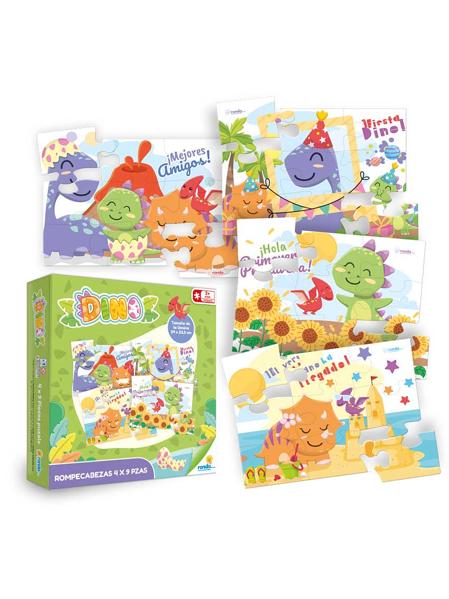 Rompecabezas 4 X 9 Piezas Dino Yumi  2